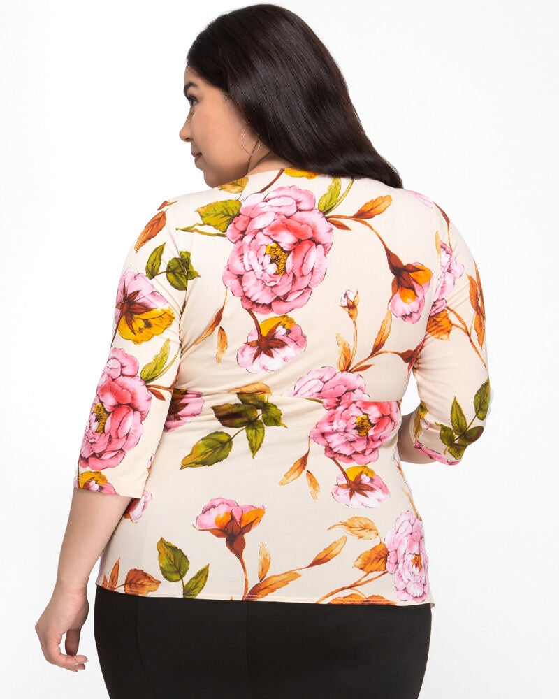 Femme Fatale Faux Wrap Top, WhiteIvoryPink, alternate image number 1