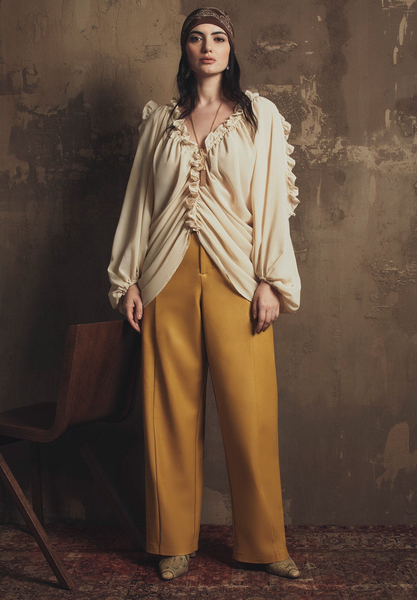 Draped Off-The-Shoulder Blouse, PEBBLE, alternate image number 4