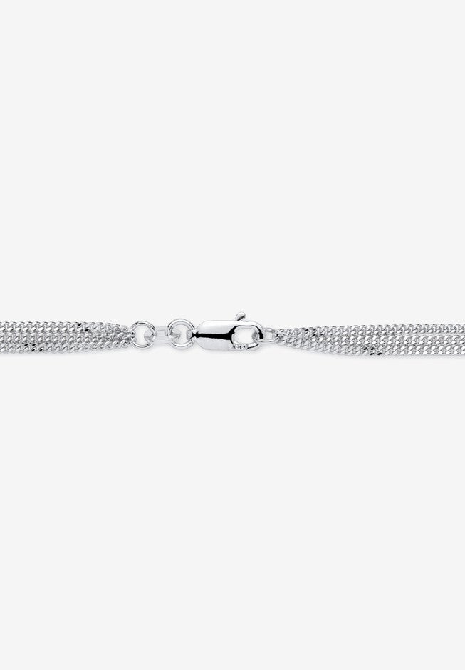 Sterling Silver Multi Heart Ankle Bracelet (7.5Mm), 10 Inches Jewelry, , on-hover image number 1