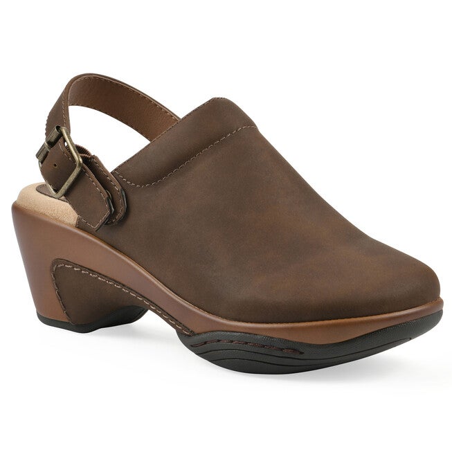 Viewable Slingback Clog - WIDE, BROWN, hi-res image number null