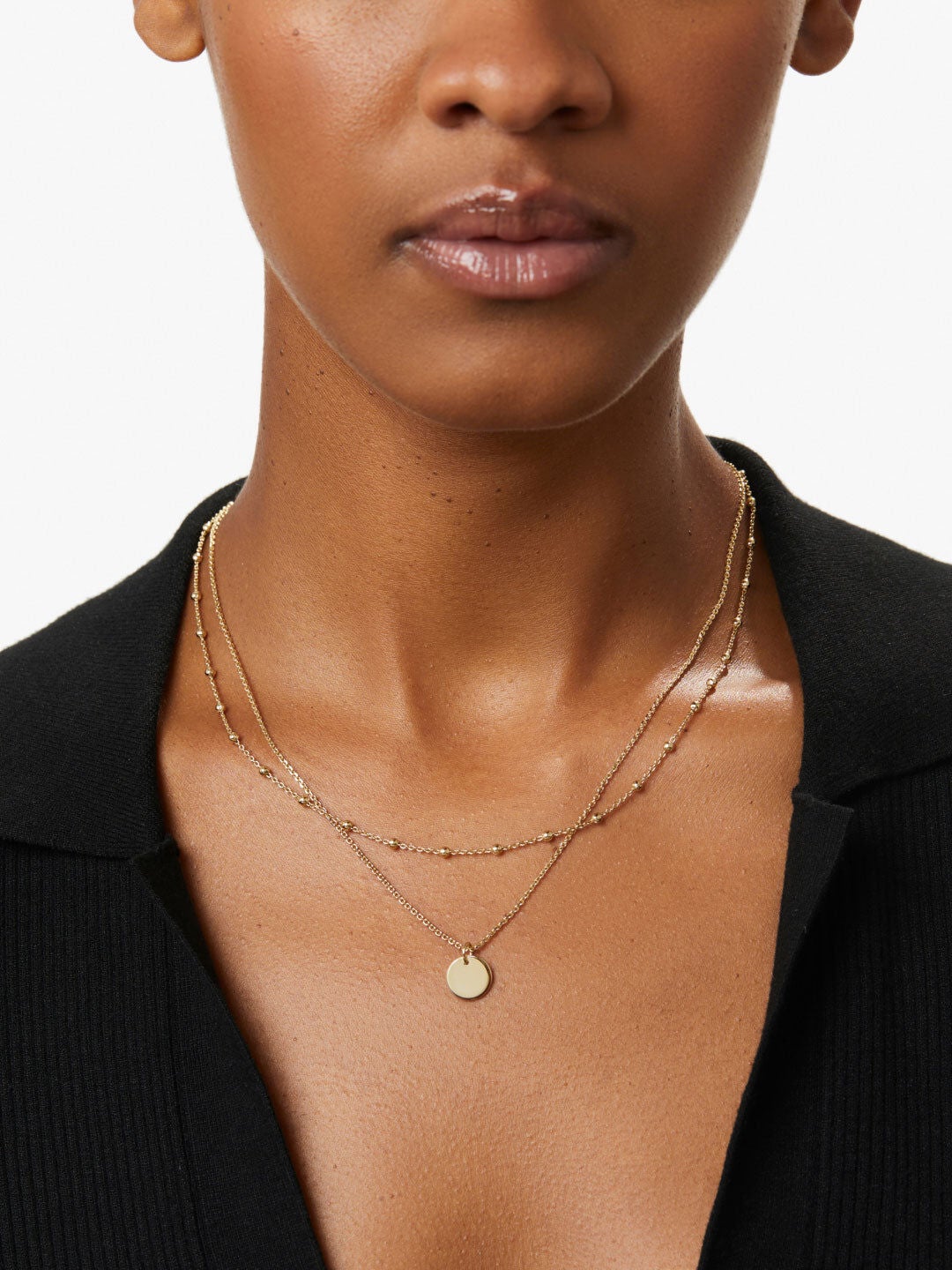 Willow Coin Necklace Set, GOLD, alternate image number 5