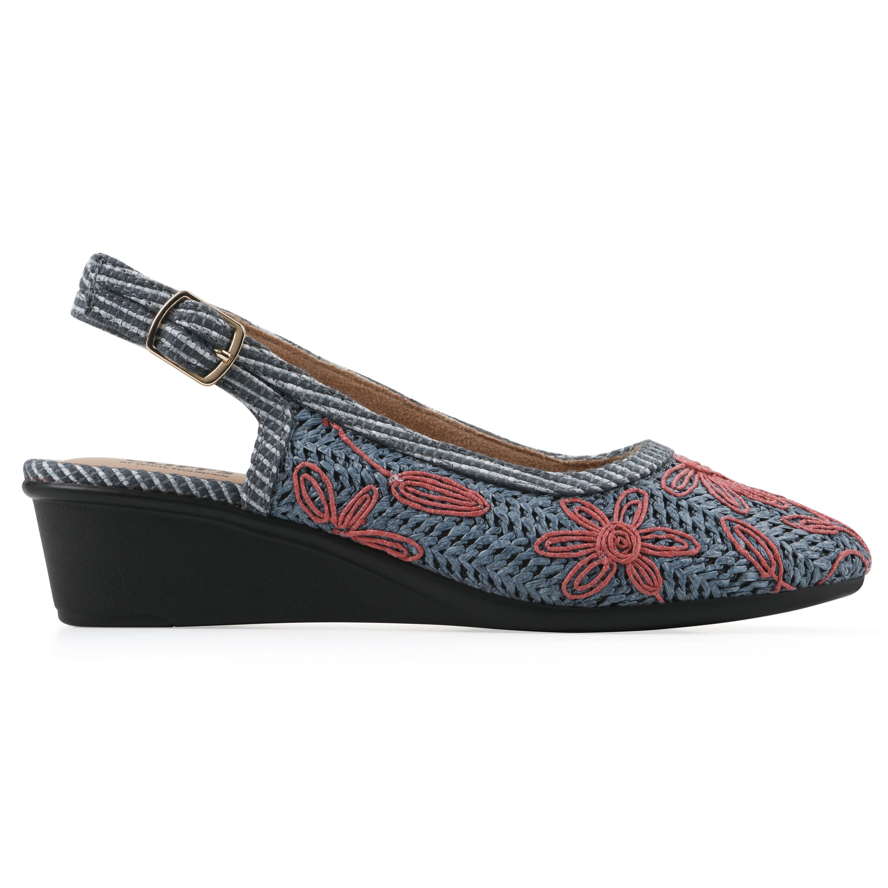 Boris Slingback Wedge, PERIWINKLE FABRIC, alternate image number 2