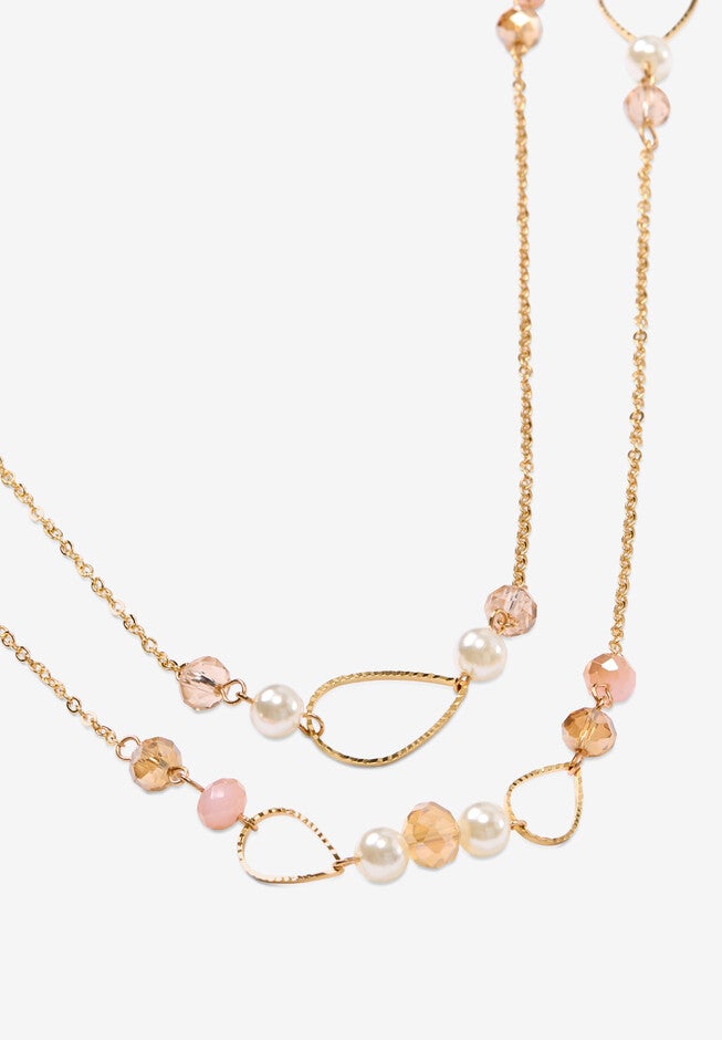 Beaded Chain Layered Necklace, , alternate image number null