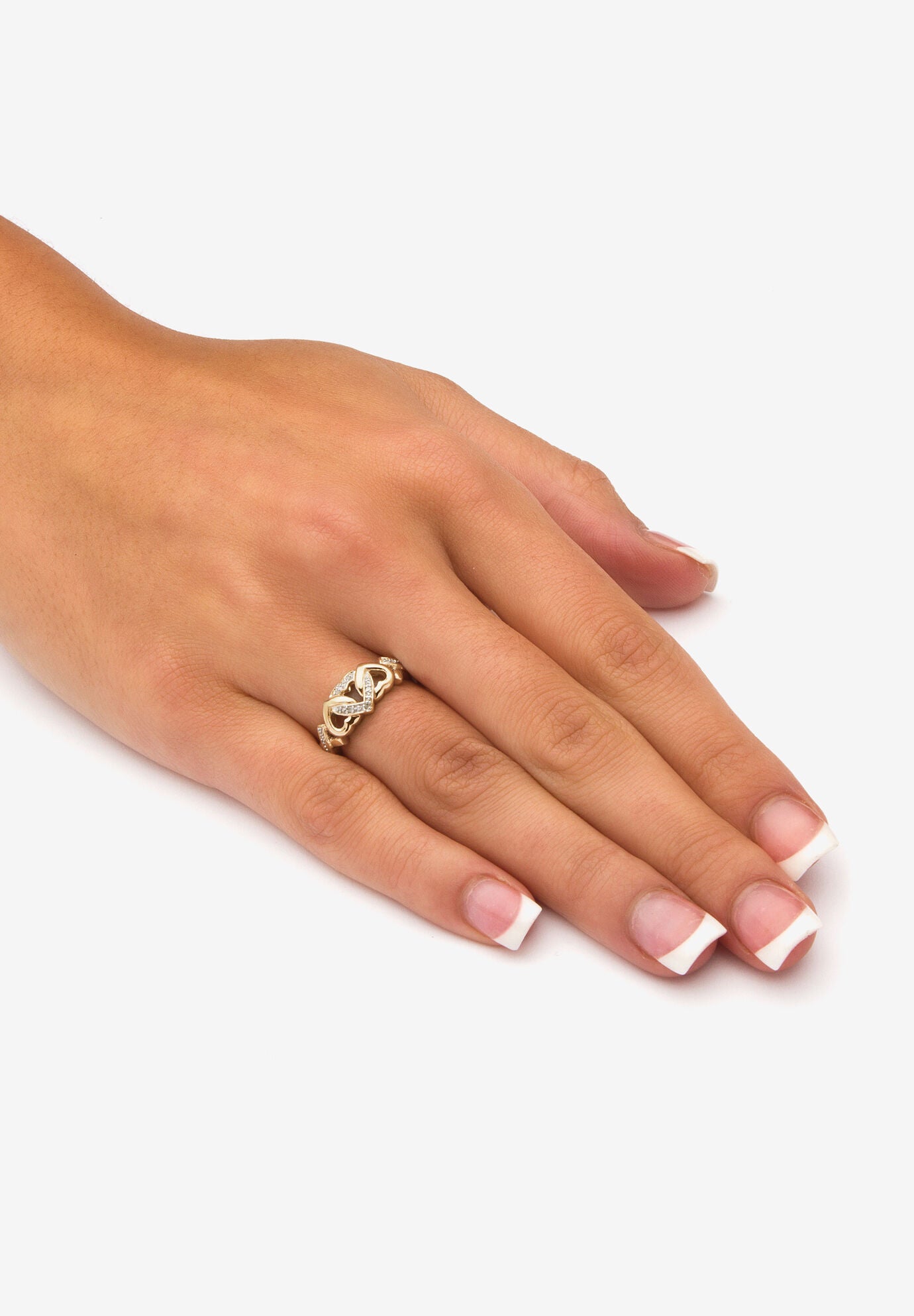 Gold & Silver Promise Ring with Diamond Accent, , alternate image number 2