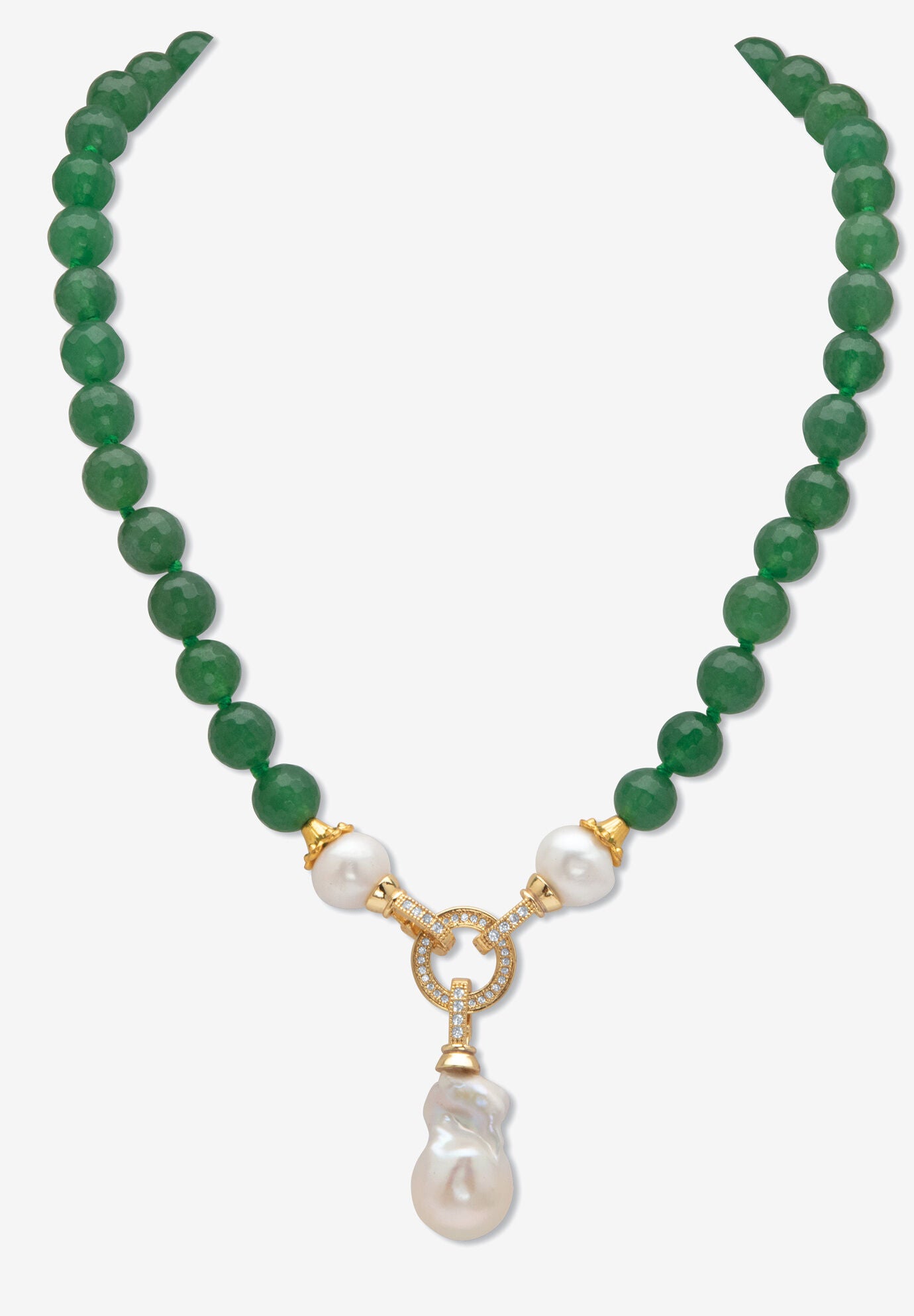 Pearl and jade necklace clearance