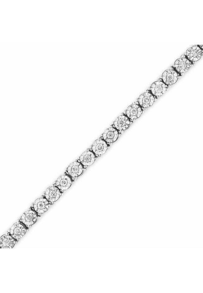 Silver 1.0 Cttw Miracle-Set Diamond Tennis Bracelet - 10 inches, , alternate image number null
