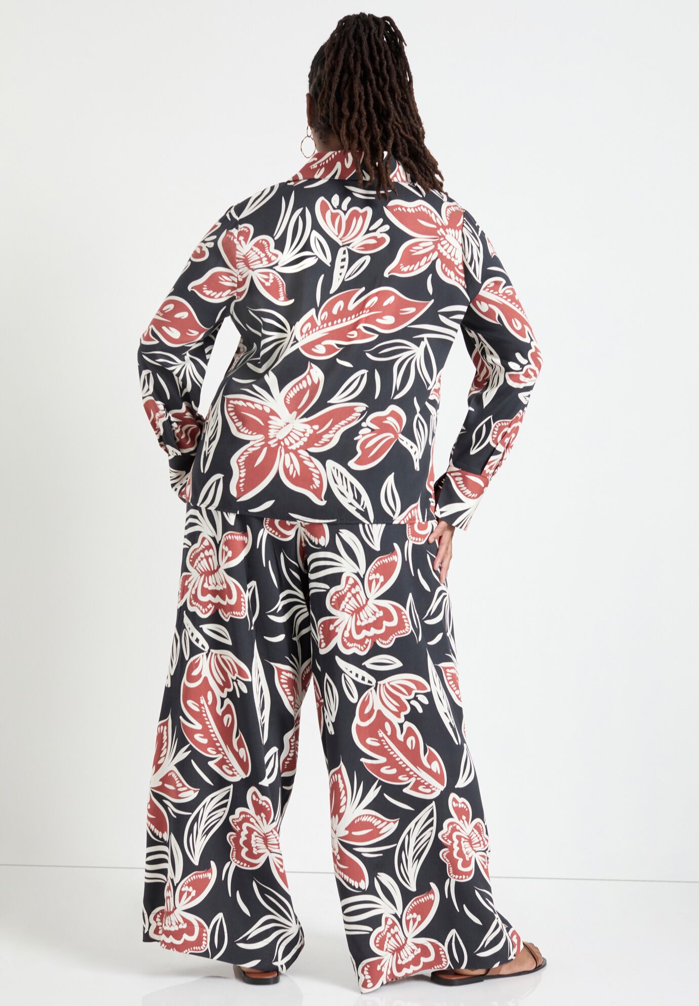 Button-Down Blouse, BATIK FLORAL, on-hover image number 1