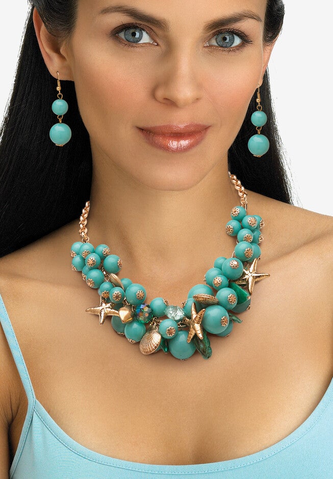 2 Piece Sea Life Jewelry Set In Yellow Goldtone, , alternate image number 2