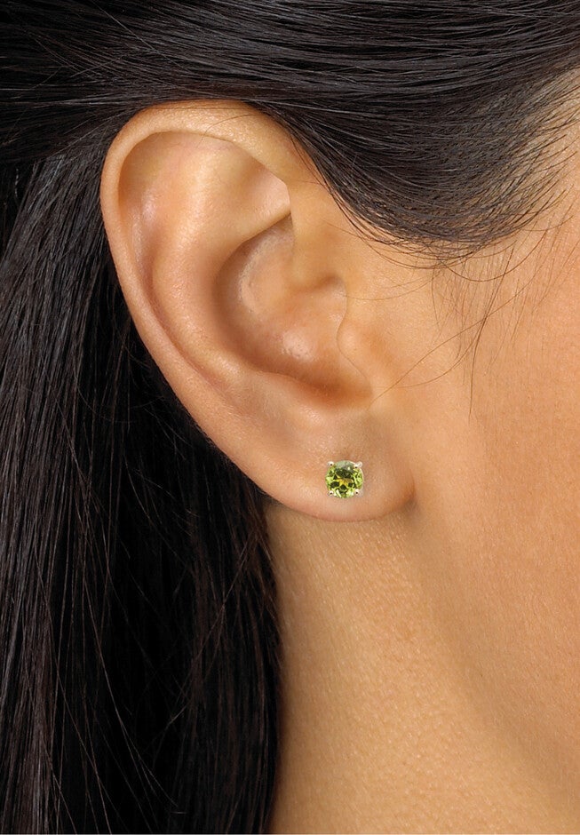 4.92 Tcw 5-Pair Set Of Genuine Gemstone Earrings 18K Gold-Plated Sterling Silver, , alternate image number null