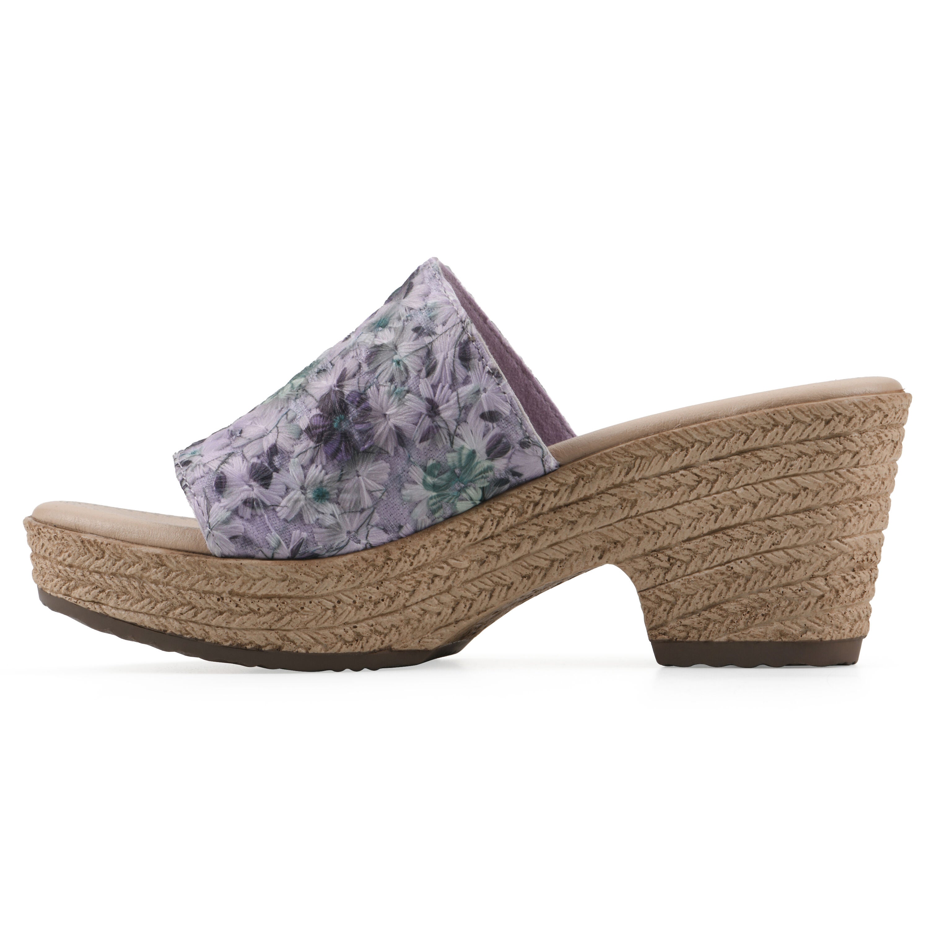 Biancia Wedge Sandal, LAVENDER FLORAL, alternate image number 3
