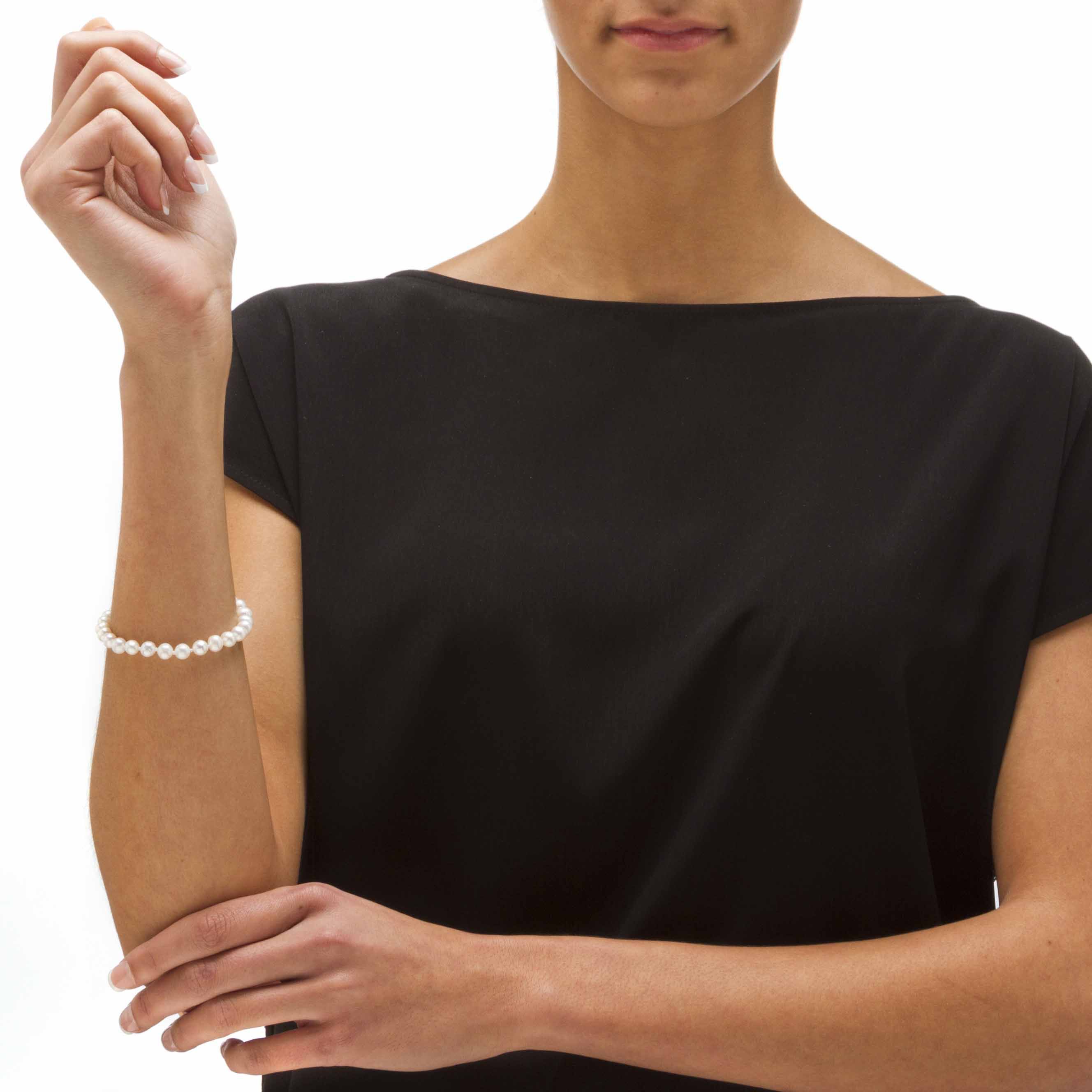 3 Piece Cultured Freshwater Pearl Necklace Bracelet and Earrings Set .925 Silver, WHITE, alternate image number 4