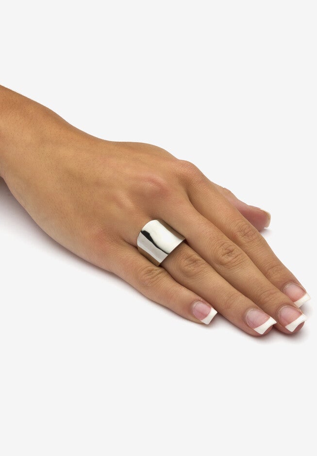 Stainless Steel Concave Cigar Band Ring (10Mm) Jewelry, , alternate image number 2