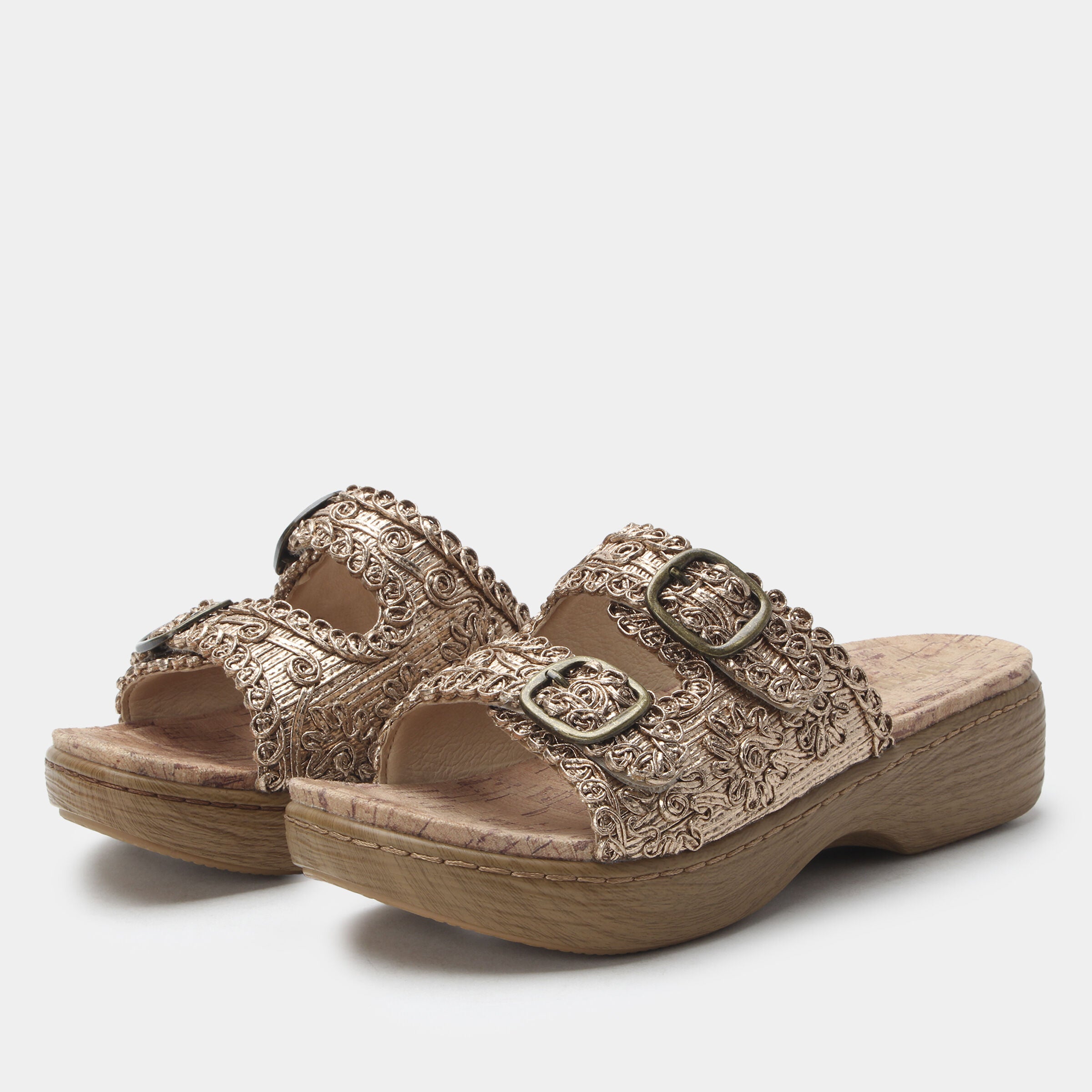 Oona Slide Sandal, GOLD, hi-res image number 0