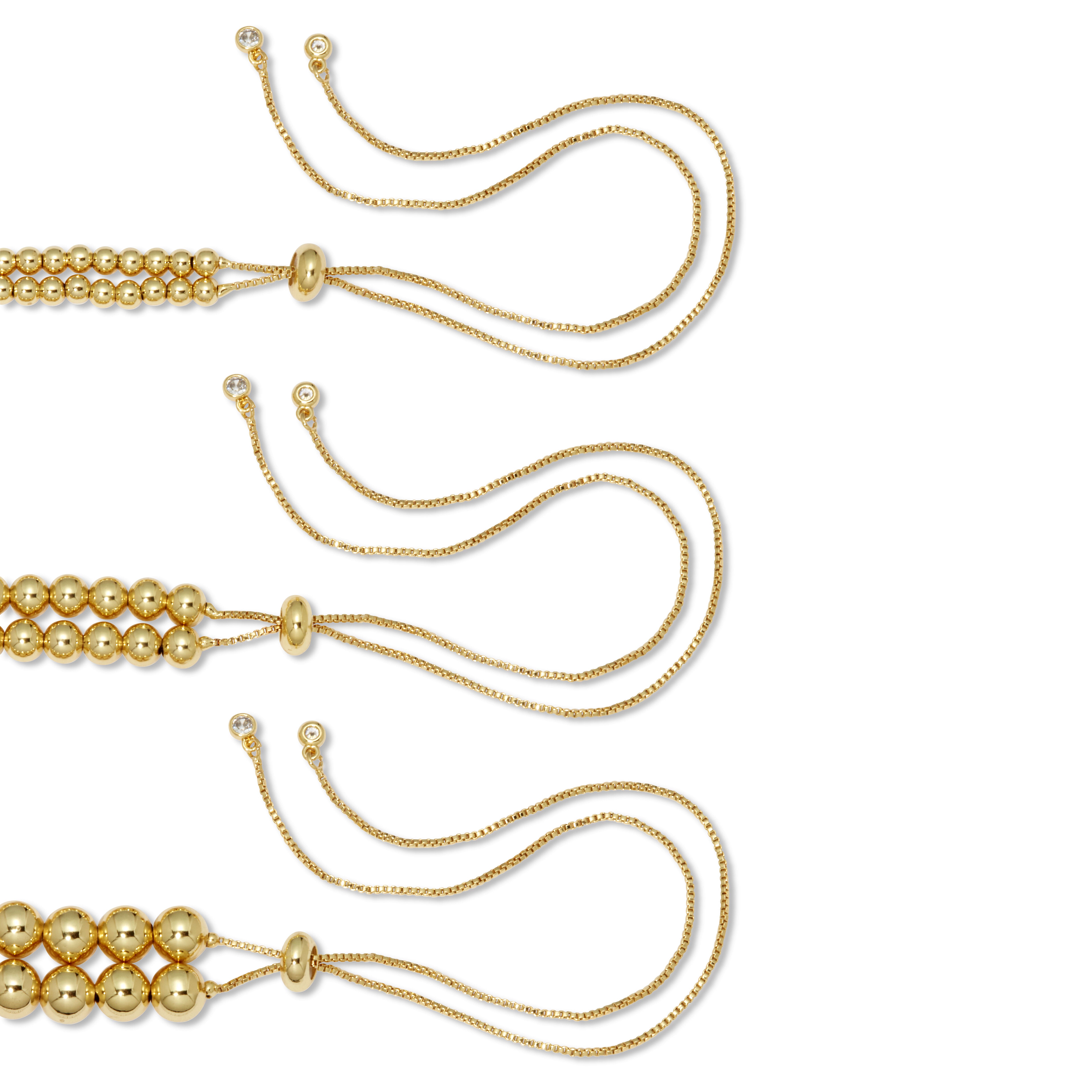 Goldtone Ball Bead Necklaces 24-inch, 3-Piece Set, GOLD, on-hover image number 1