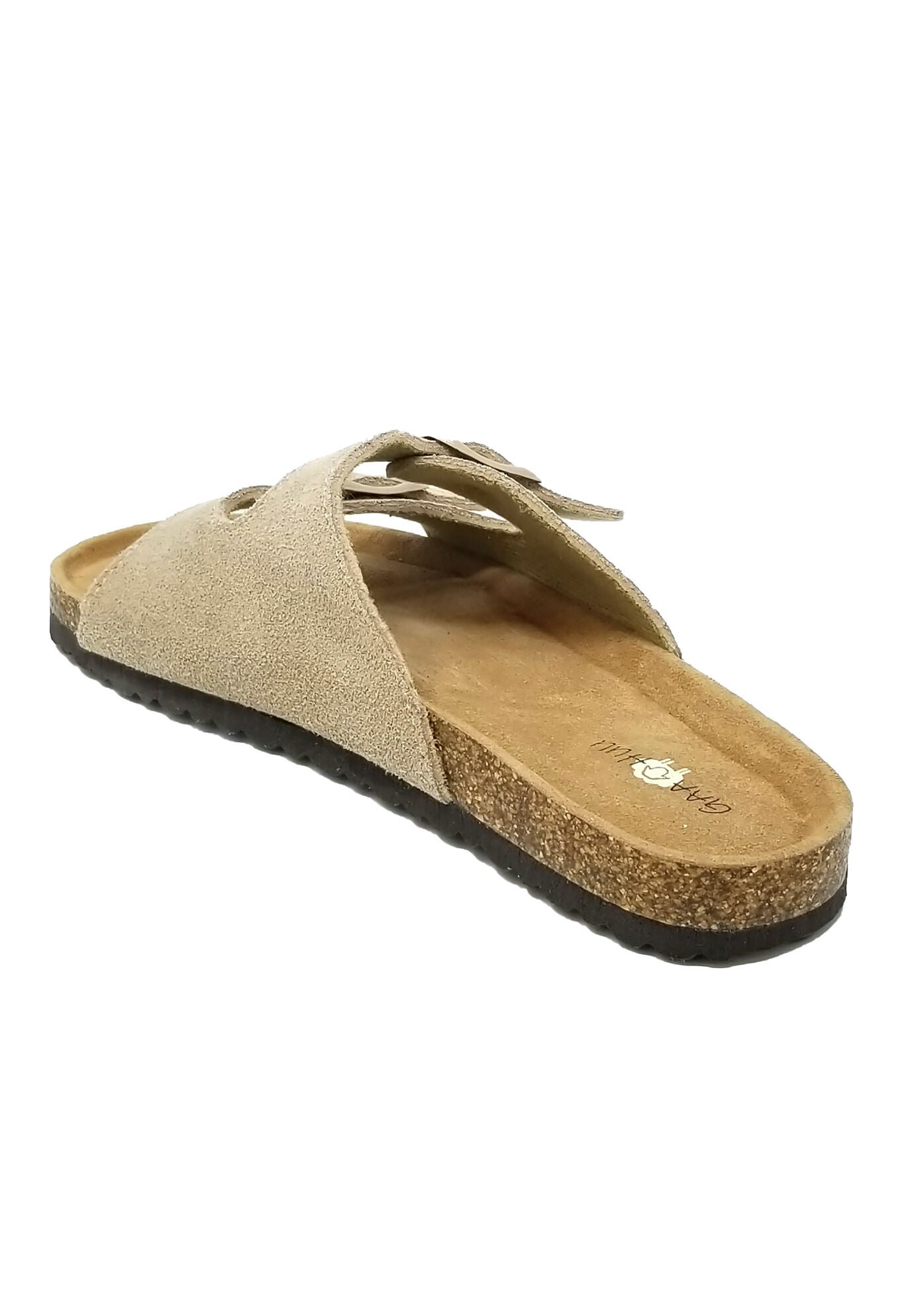 Suede Leather 2 Strap Footbed Sandal | Avenue