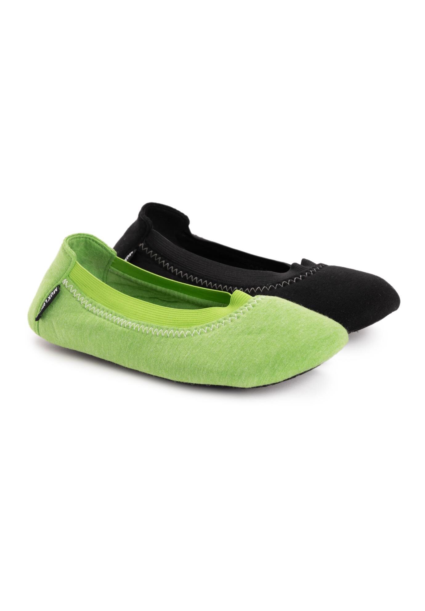 Women'S 2 Pair Travel Ballerina Slippers Set, BLACK, hi-res image number 0