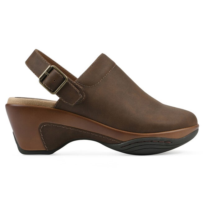 Viewable Slingback Clog - WIDE, BROWN, alternate image number null