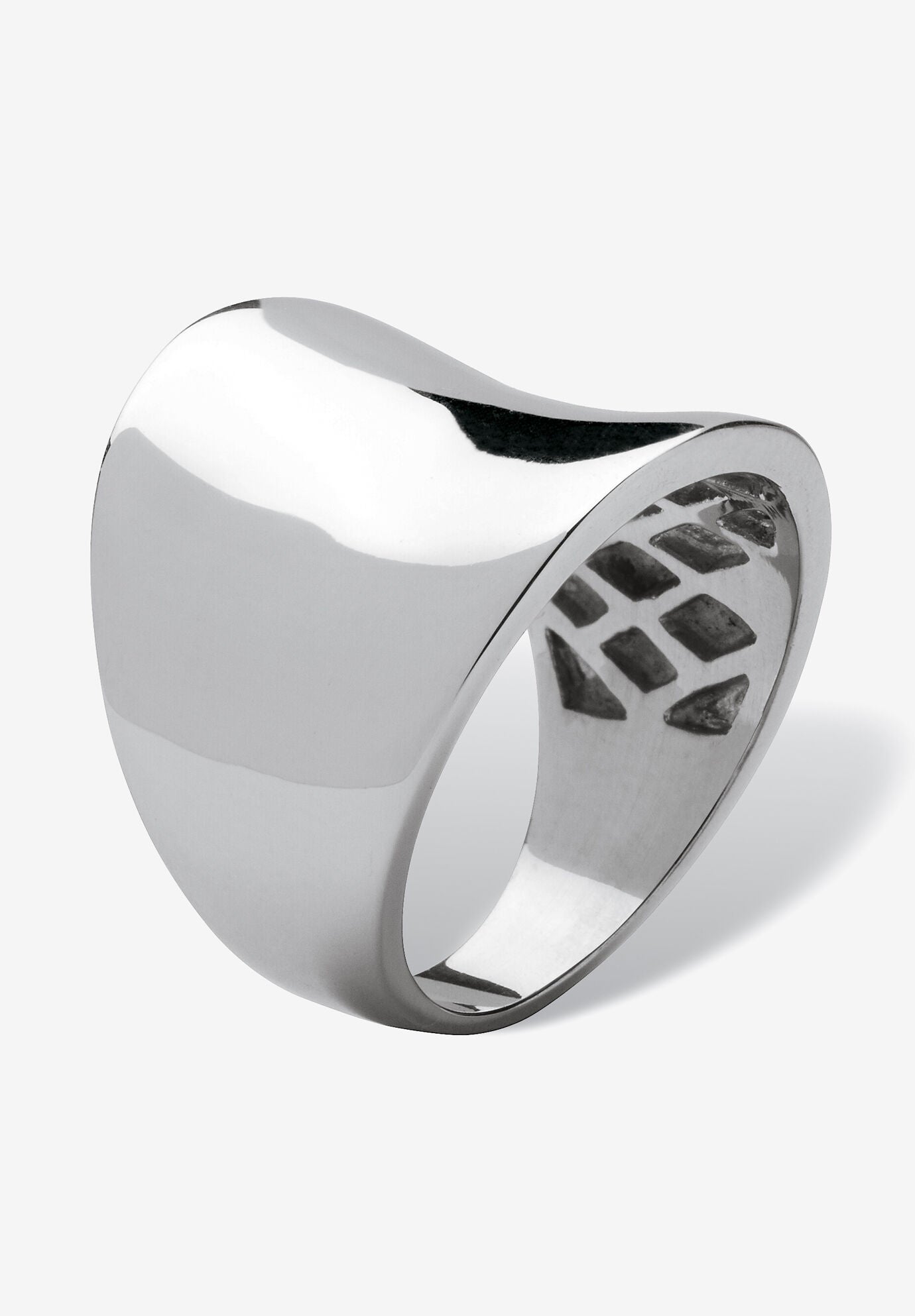 Stainless Steel Concave Cigar Band Ring (10Mm) Jewelry, , on-hover image number 1