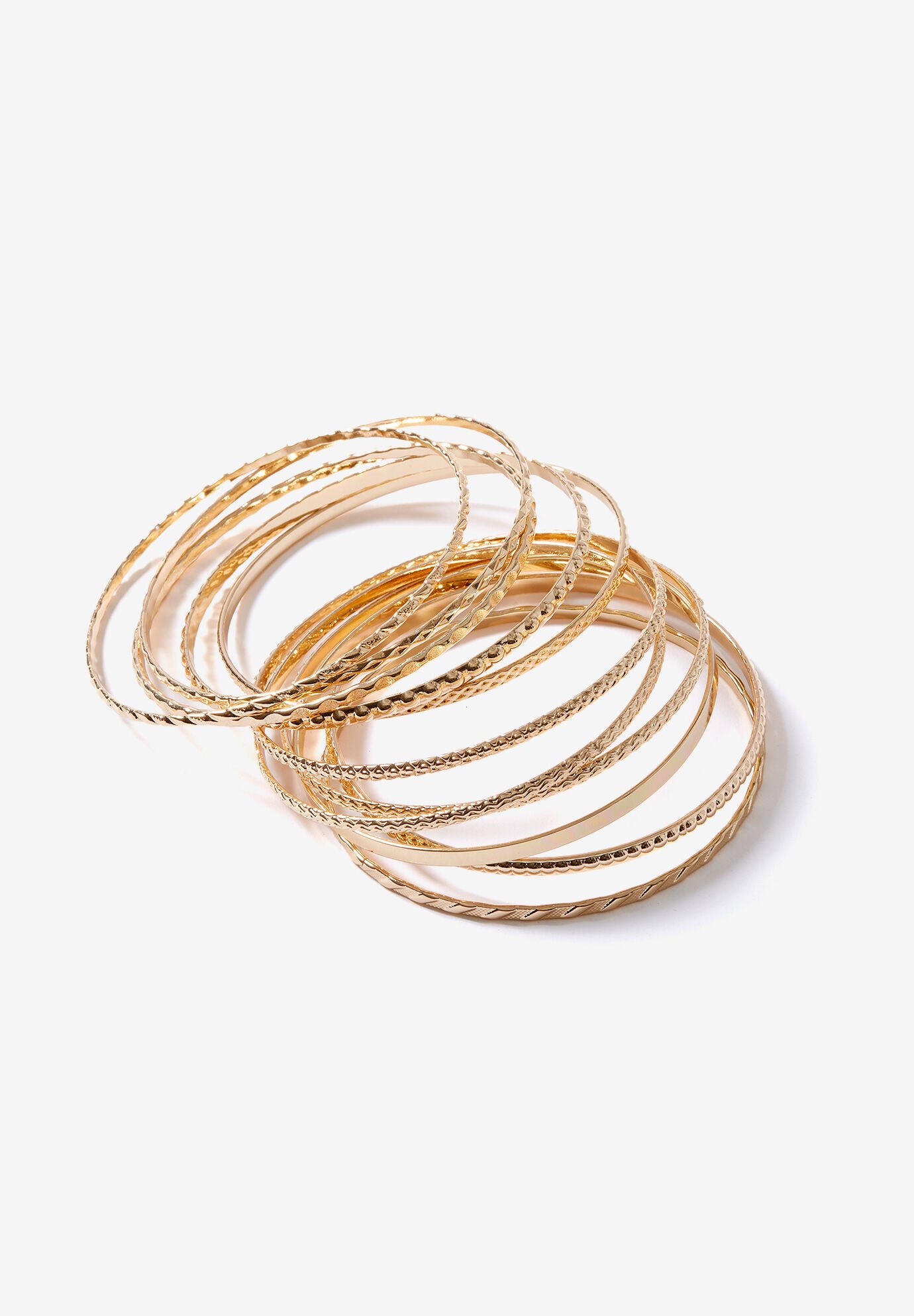 Textured Bangle Set, , alternate image number 2