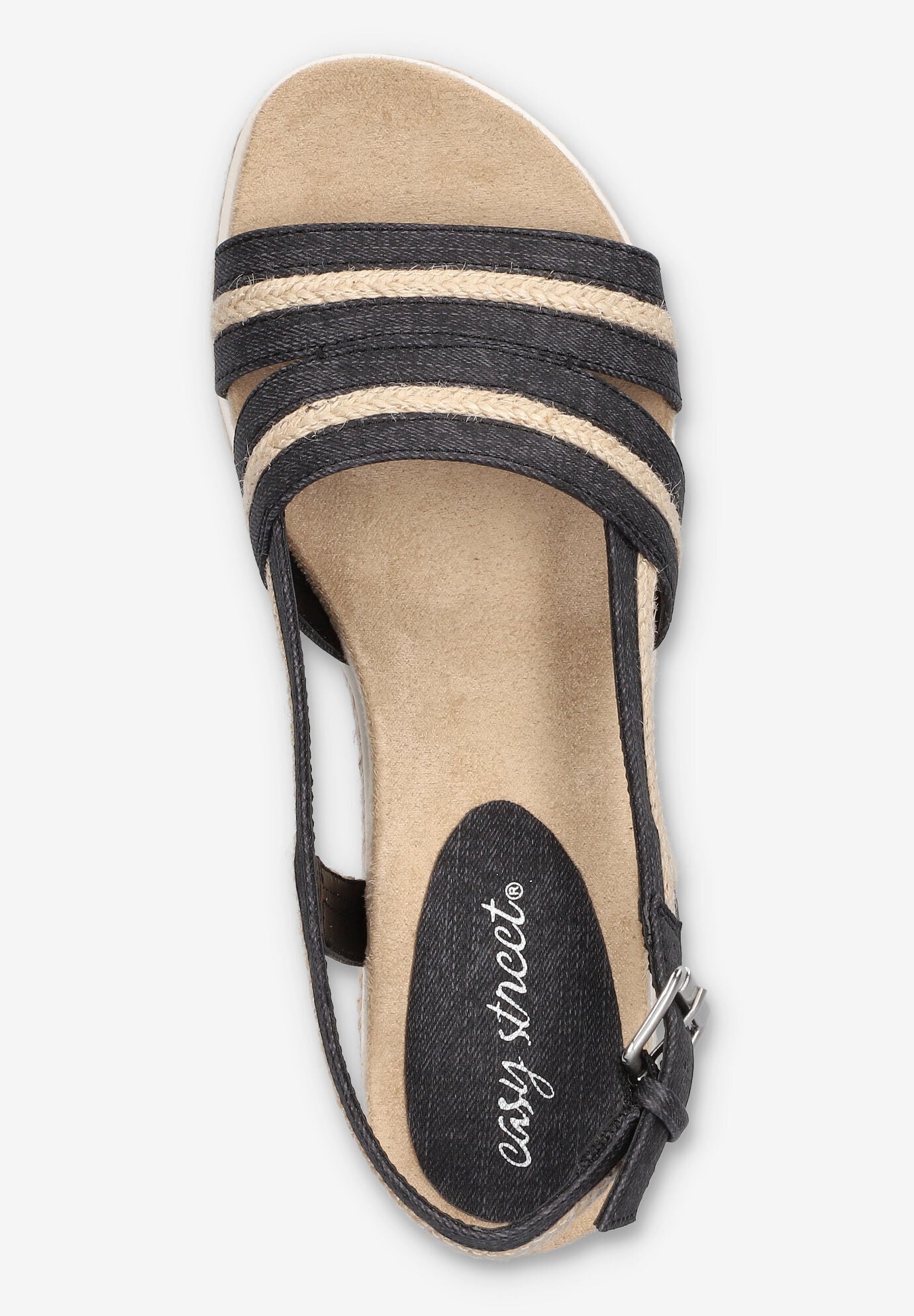 Mel Wedge Sandal, WASHED BLACK, alternate image number 6