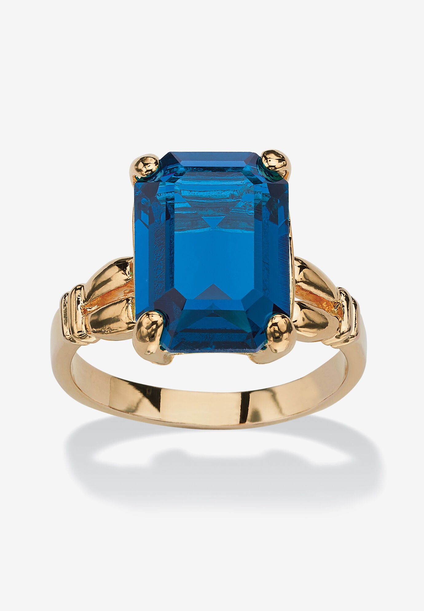 Yellow Gold Plated Simulated Birthstone Ring, SEPTEMBER, hi-res image number 0
