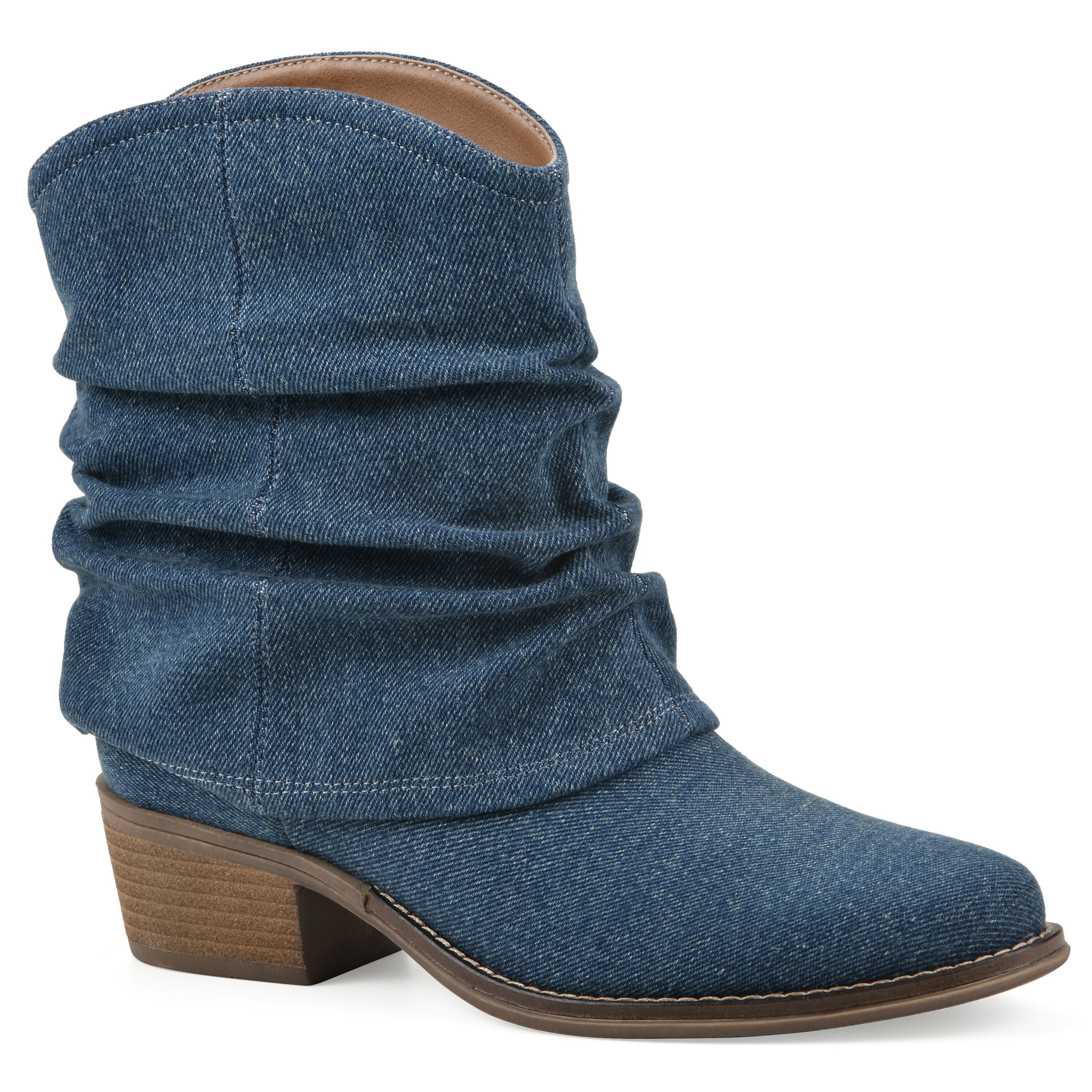 Alden Mid Calf Western Bootie, DARK DENIM FABRIC, hi-res image number 0