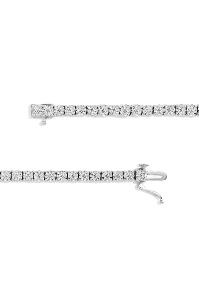 Silver 1.0 Cttw Miracle-Set Diamond Tennis Bracelet - 10 inches, , alternate image number null