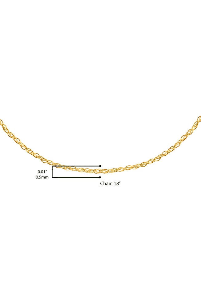 Solid Yellow Gold Slim And Dainty Unisex Rope Chain Necklace 18 inches, , alternate image number null