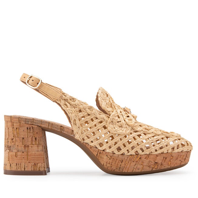 Santiago Raffia Platform Pump, NATURAL, alternate image number null