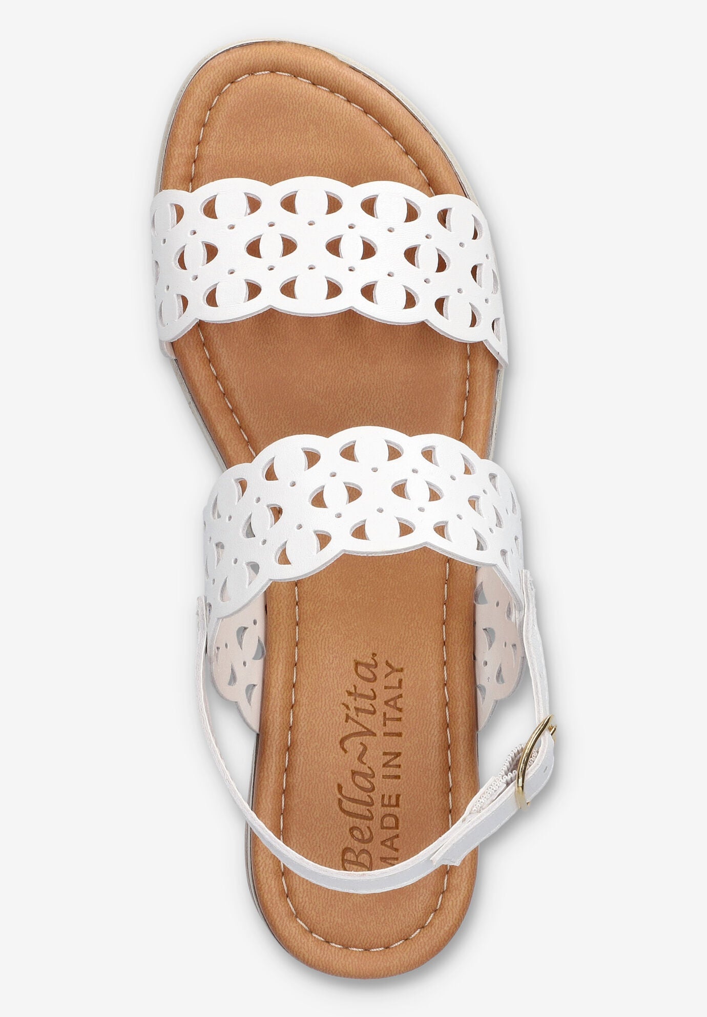 Zoe-Italy Wedge Sandal, WHITE LEATHER, alternate image number 6