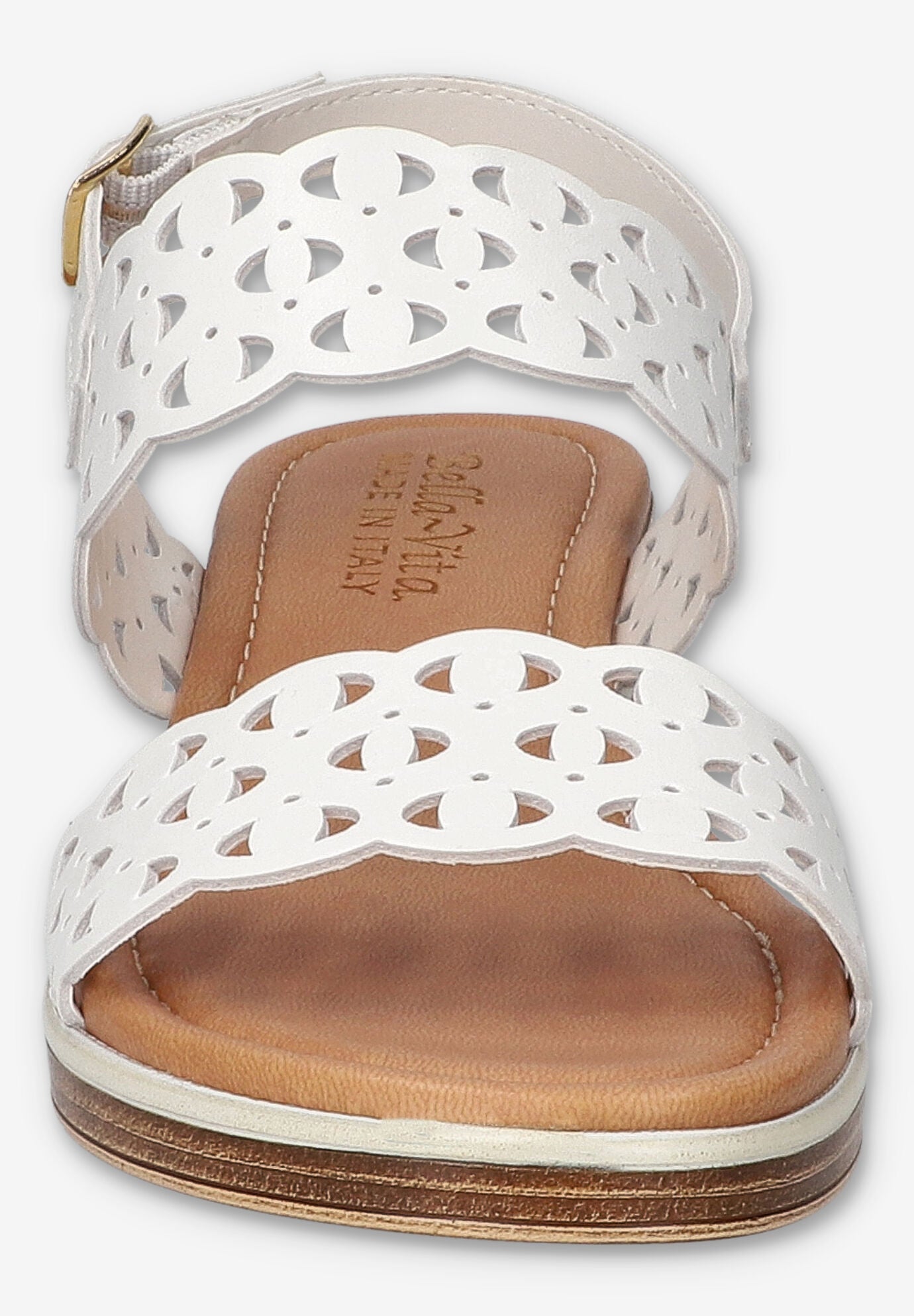 Zoe-Italy Wedge Sandal, WHITE LEATHER, on-hover image number 1
