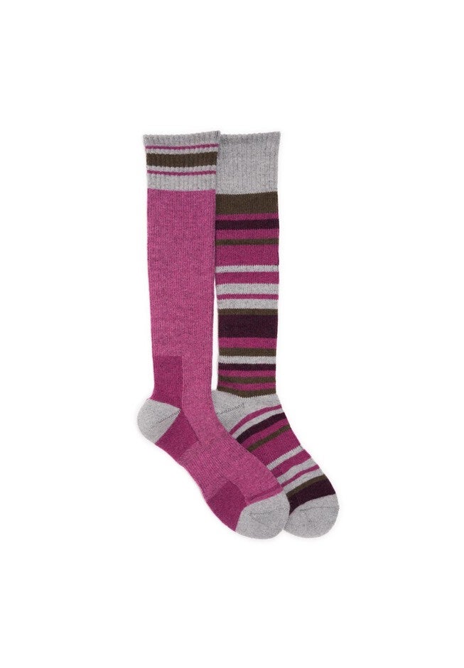 2 Pack Wool Compression Socks, PINK GREY, hi-res image number null