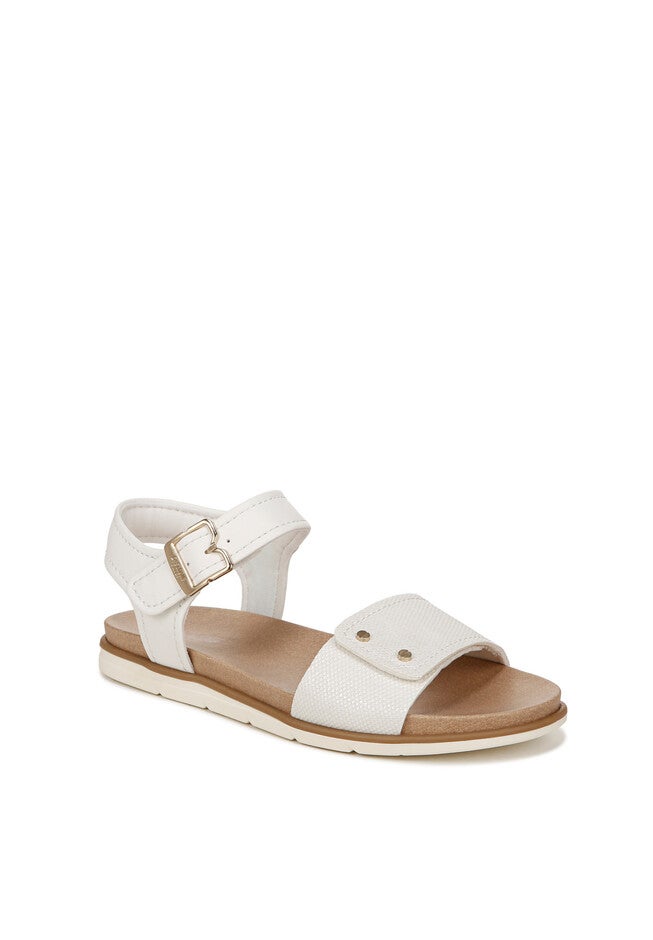 Nicely Sun Sandal, WHITE FAUX LEATHER, hi-res image number null