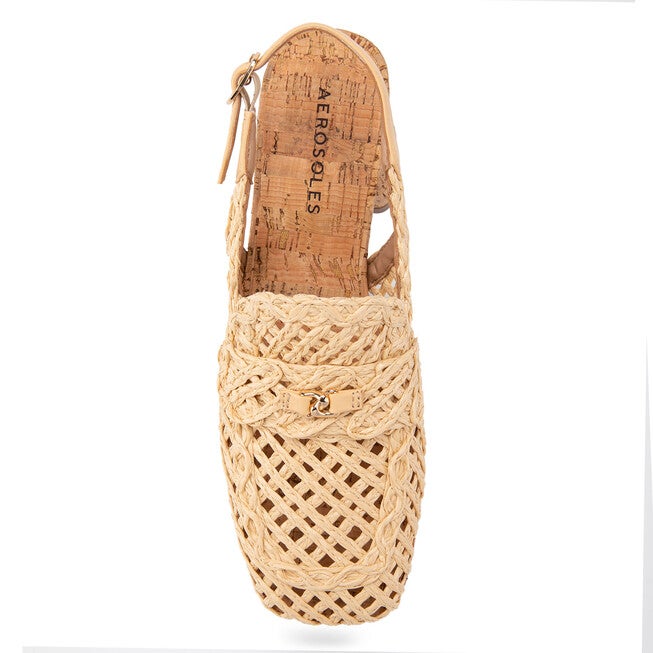 Santiago Raffia Platform Pump, NATURAL, on-hover image number null