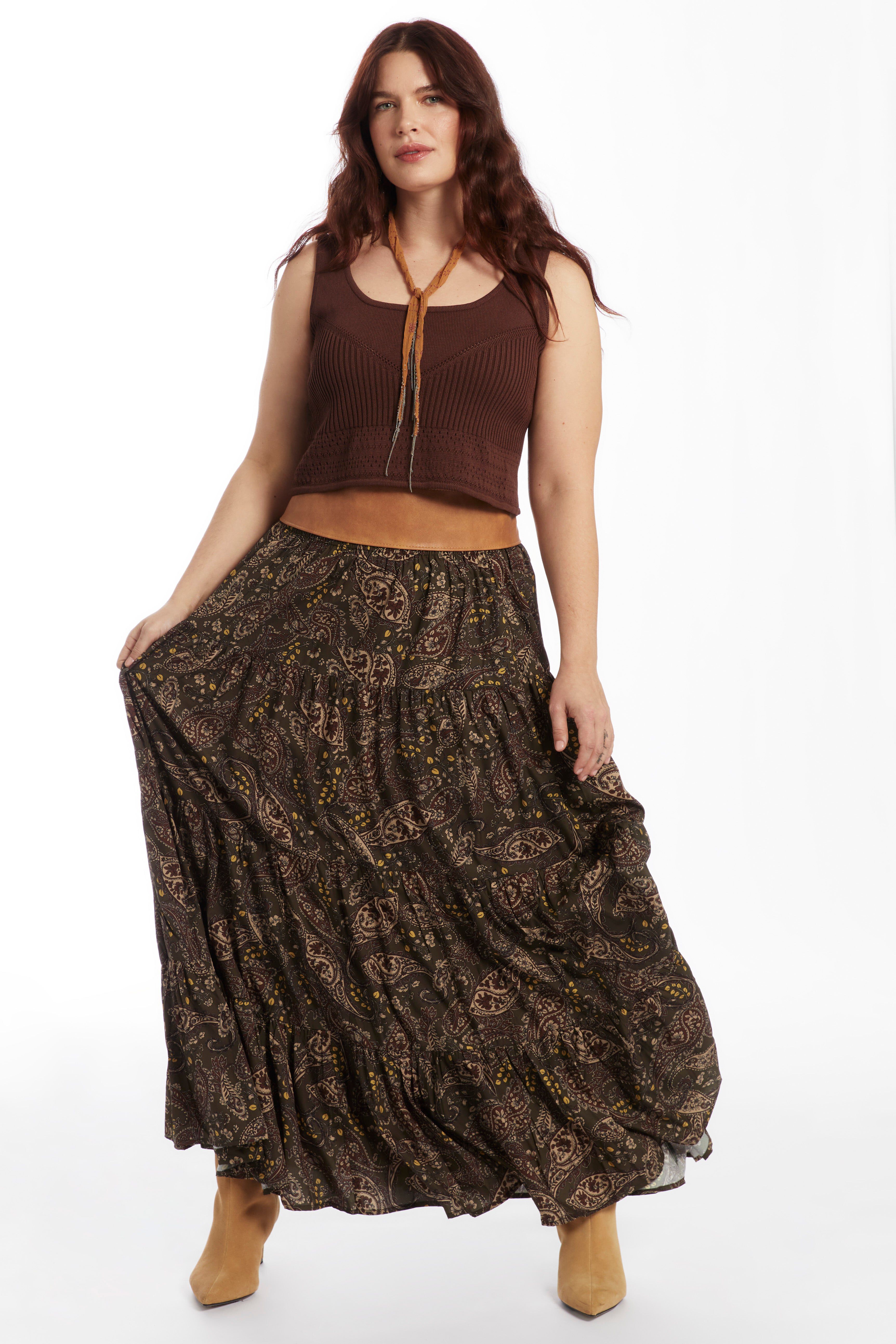 Tiered Midi Skirt