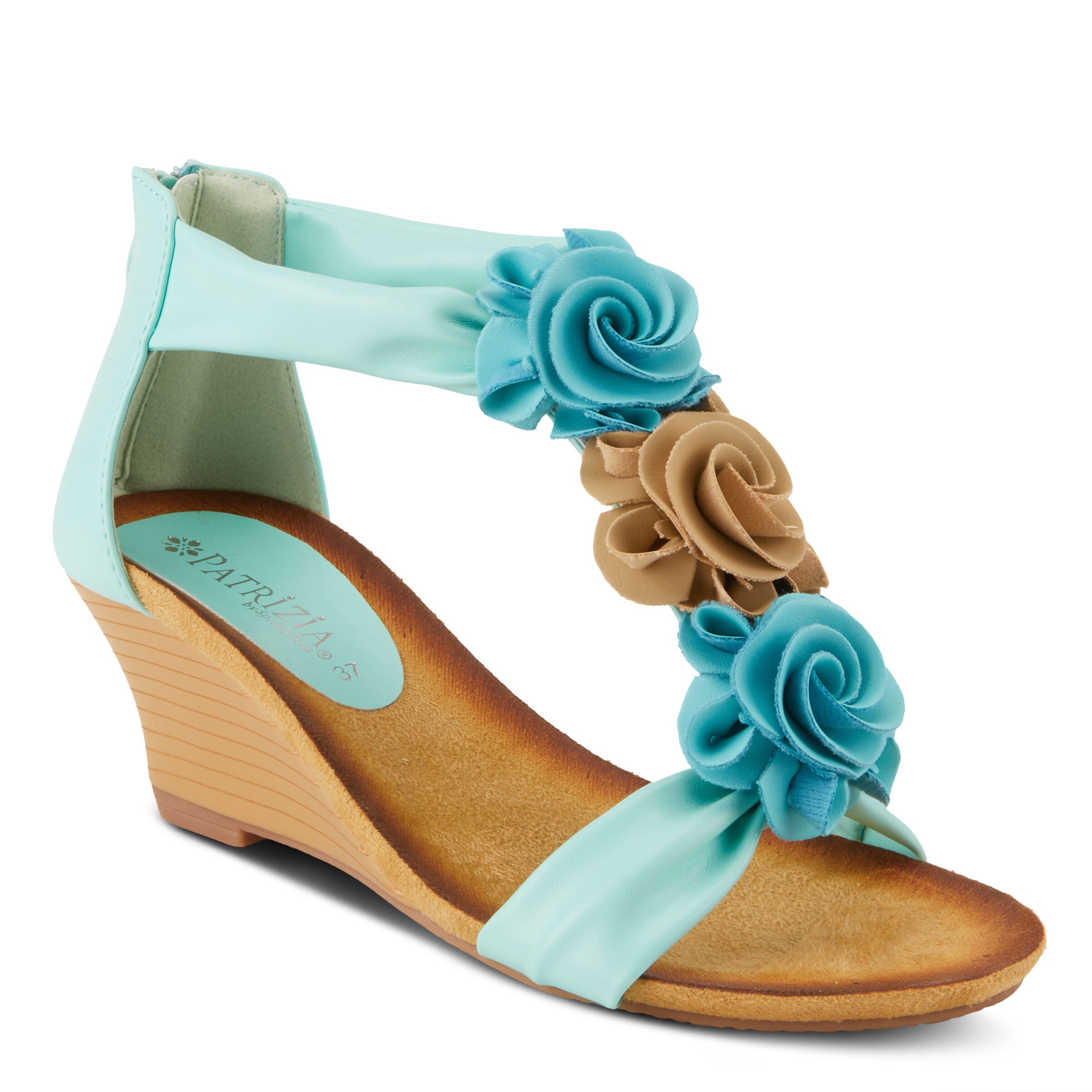 Harlequin T-Strap Sandal, AQUA, hi-res image number 0