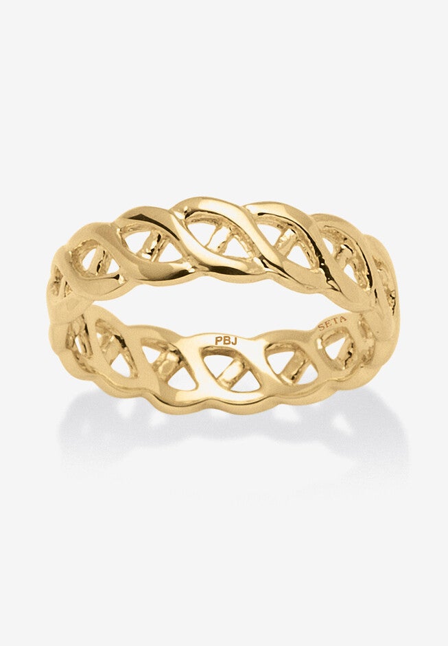 Braided Link Ring In Gold-Plated, GOLD, hi-res image number null