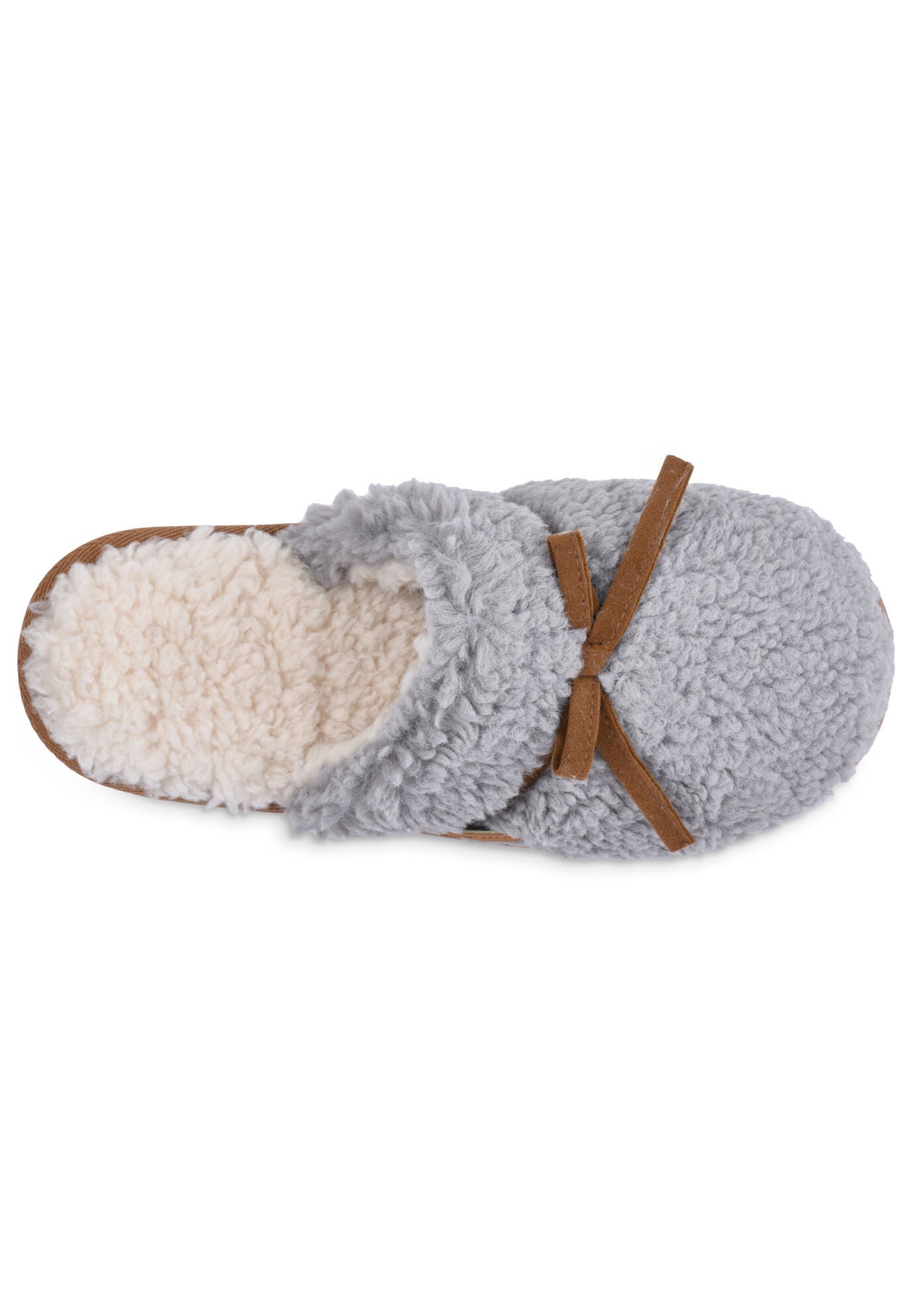 Berber Faux Suede Tie Scuff Slipper, , alternate image number 3
