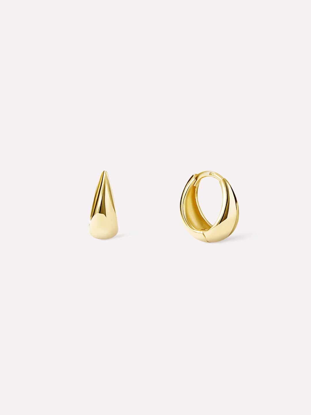 Nate Bold Huggie Hoops, GOLD, hi-res image number 0