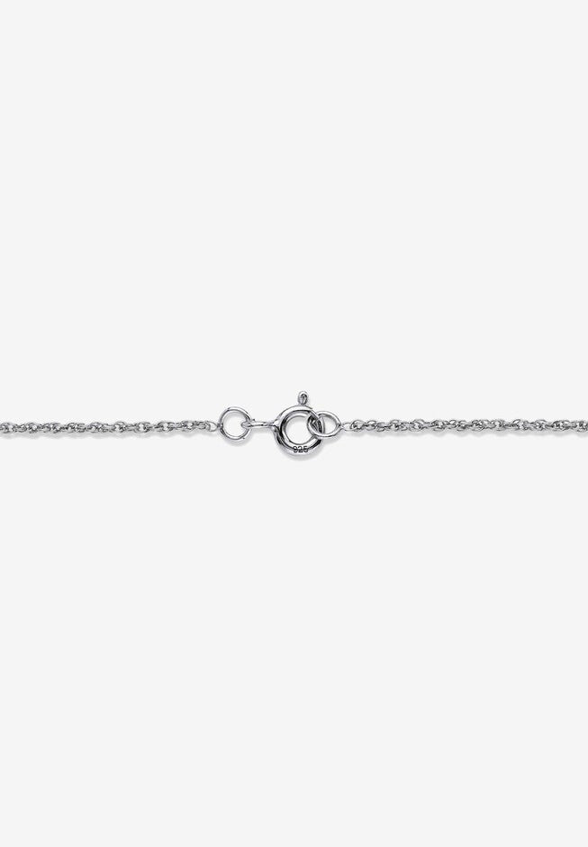 Diamond Accent Platinum-Plated Sterling Silver Cross Pendant Necklace 18 inches, , on-hover image number null