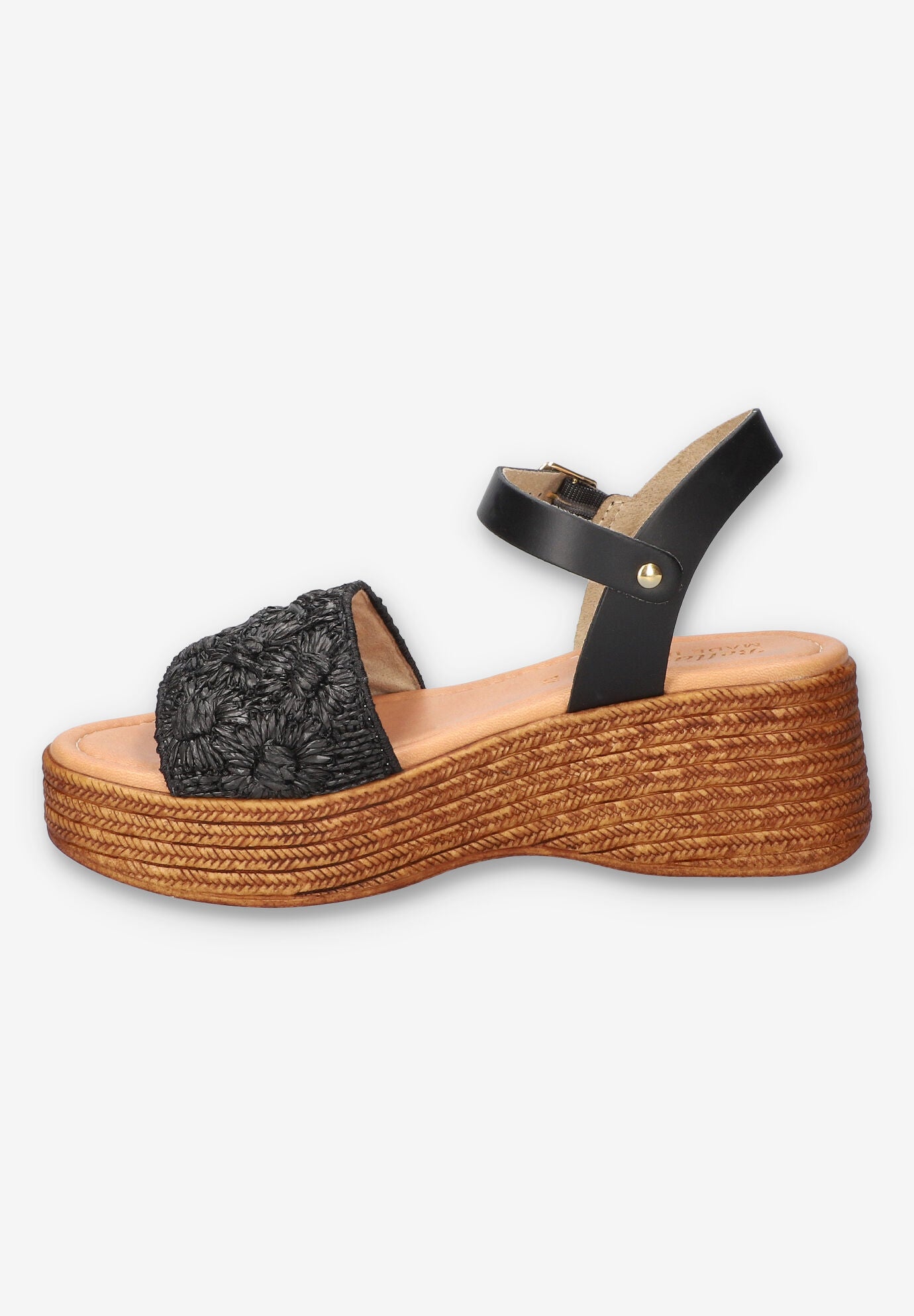 Kea-Italy Wedge Sandal, BLACK FLORAL, alternate image number 4