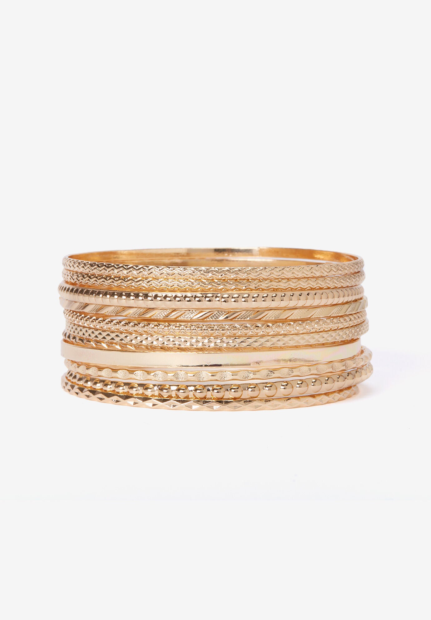 Textured Bangle Set, , on-hover image number 1
