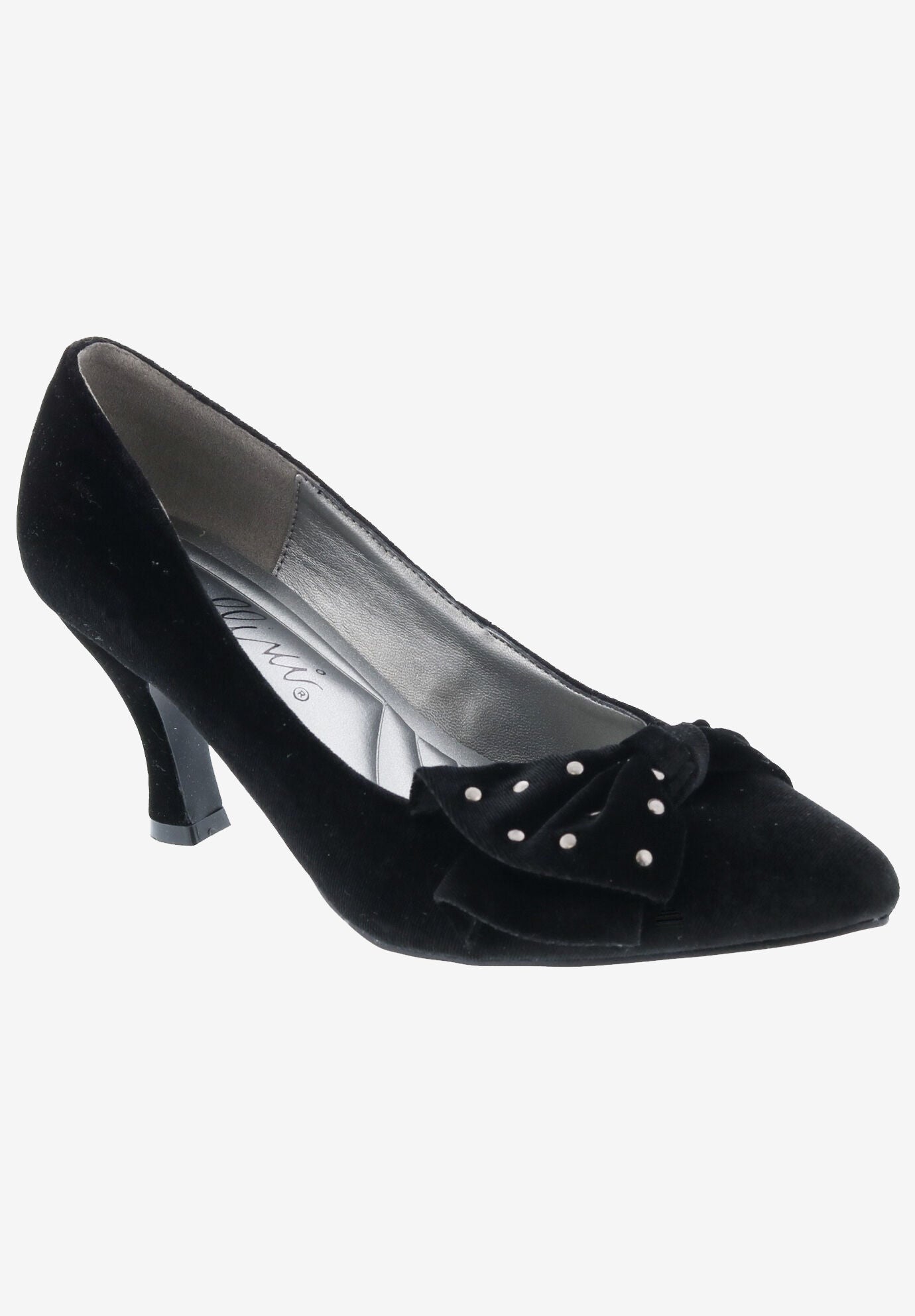 Charm Stud Kitten Heel Pump, BLACK VELVET, hi-res image number 0