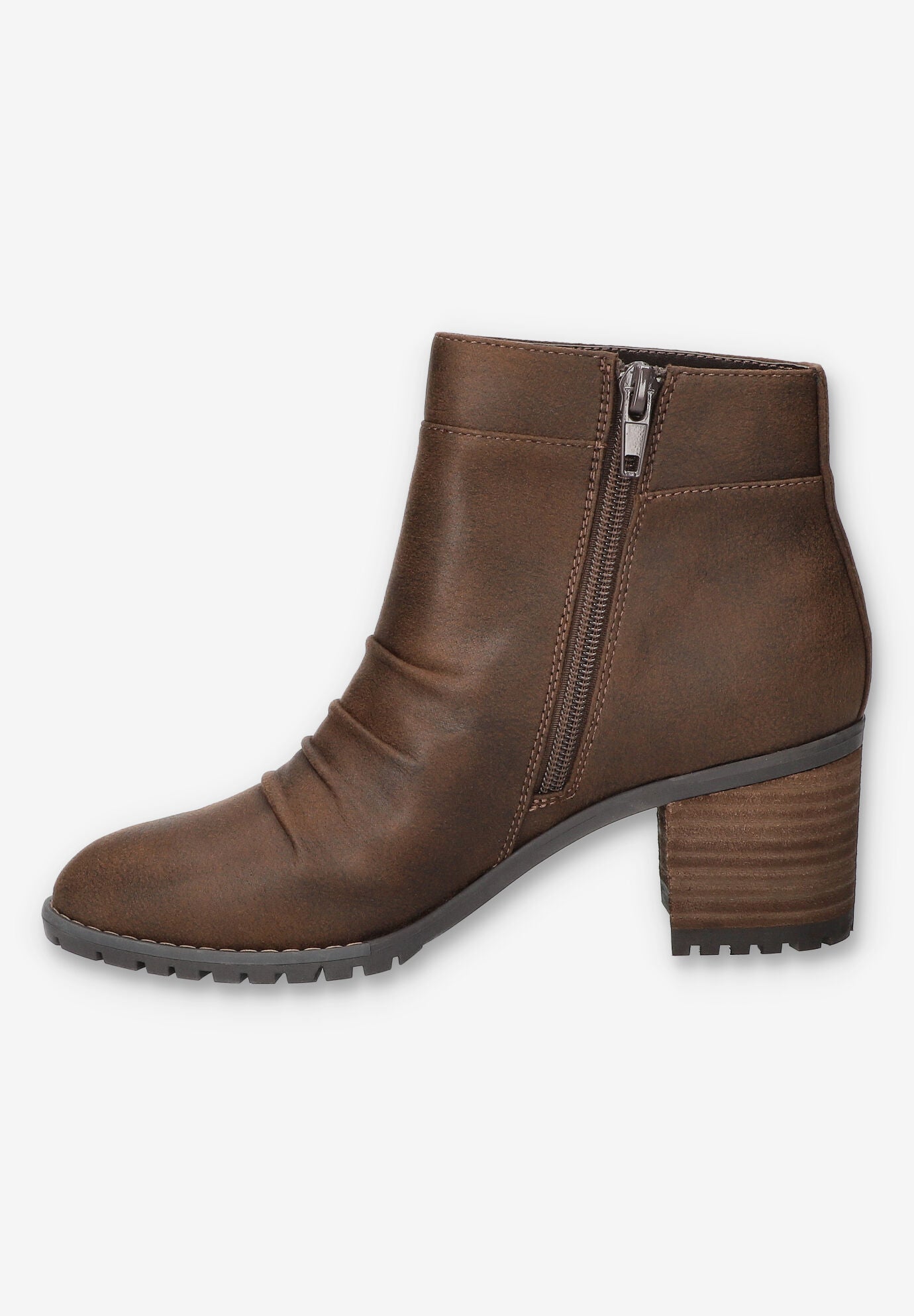 Janita Block Heel Ankle Boot, BROWN, alternate image number 4