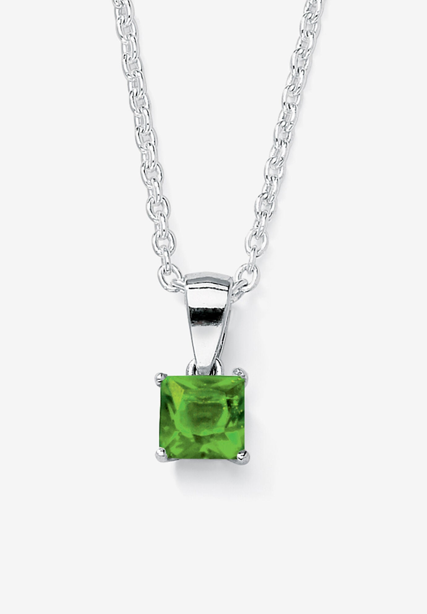 Simulated Birthstone .925 Silver Necklace 18 inches, AUGUST, hi-res image number 0