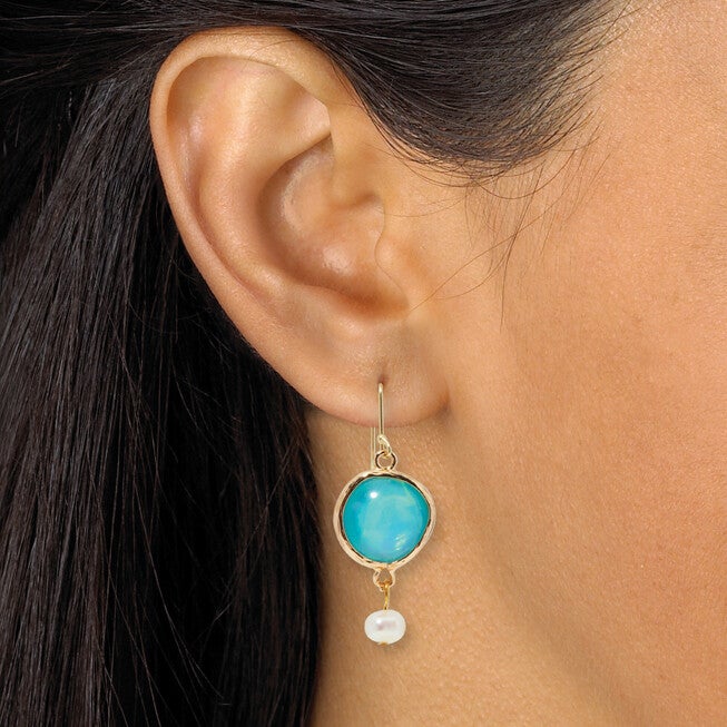 Simulated Blue Opal Jewelry Set, BLUE, alternate image number null
