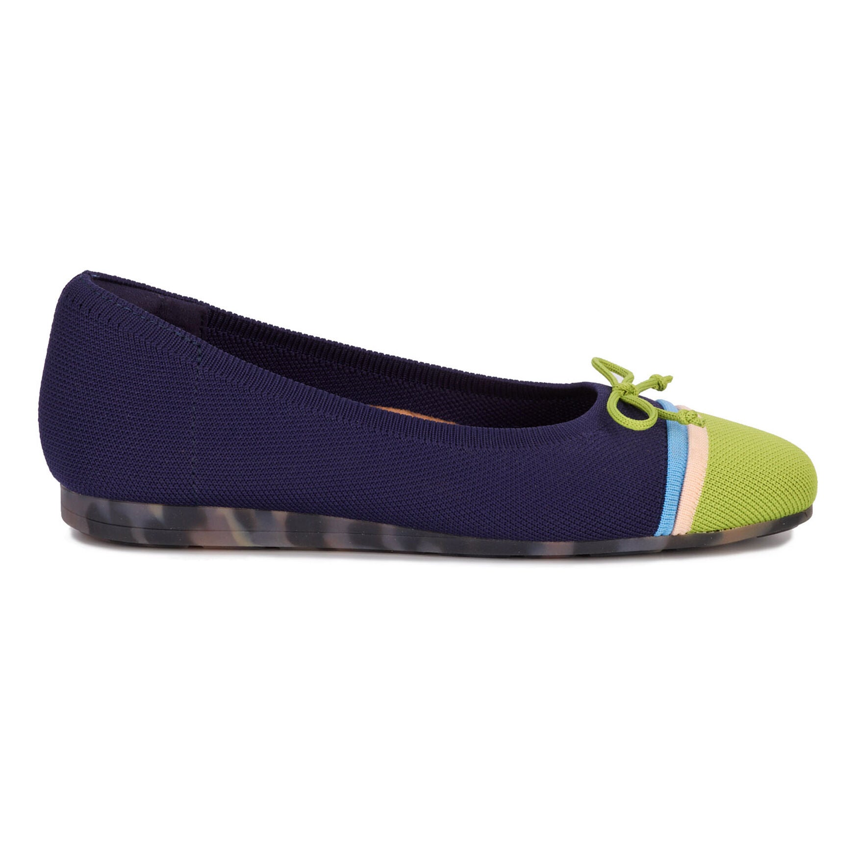 Noelle Knit Flat, NAVY LIME KNIT, alternate image number 3