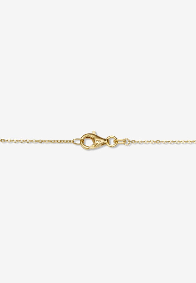 .61 Tcw Cz Genuine Green Jade 18K Gold-Plated Bee Pendant Necklace, 18 Inches, , on-hover image number 1