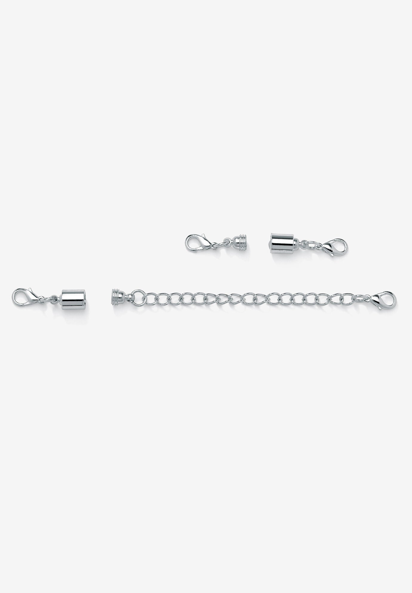 Silver Tone Chain Necklace Extender (8mm), 5.5 inches, SILVER, hi-res image number 0