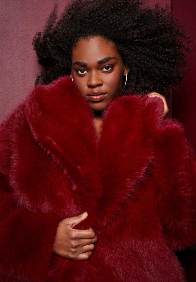 Shaggy Faux Fur Coat, , alternate image number 2